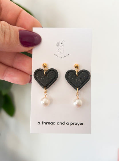Dainty Heart Earrings | Pearls | Sugar Cookies