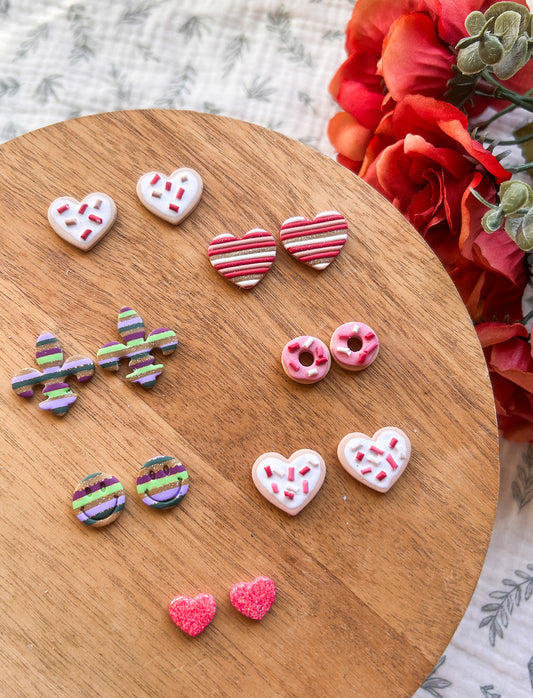 Valentines and Mardi Gras Studs