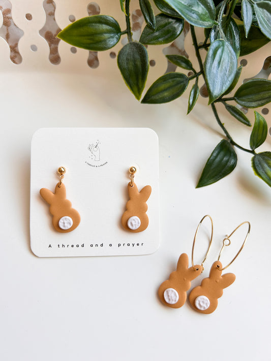 Easter Bunny Whimsy: Handmade Clay Earrings