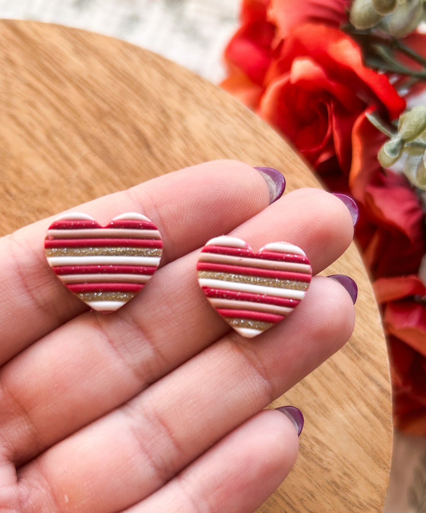 Valentines and Mardi Gras Studs