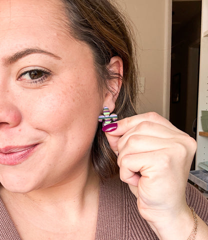 Valentines and Mardi Gras Studs