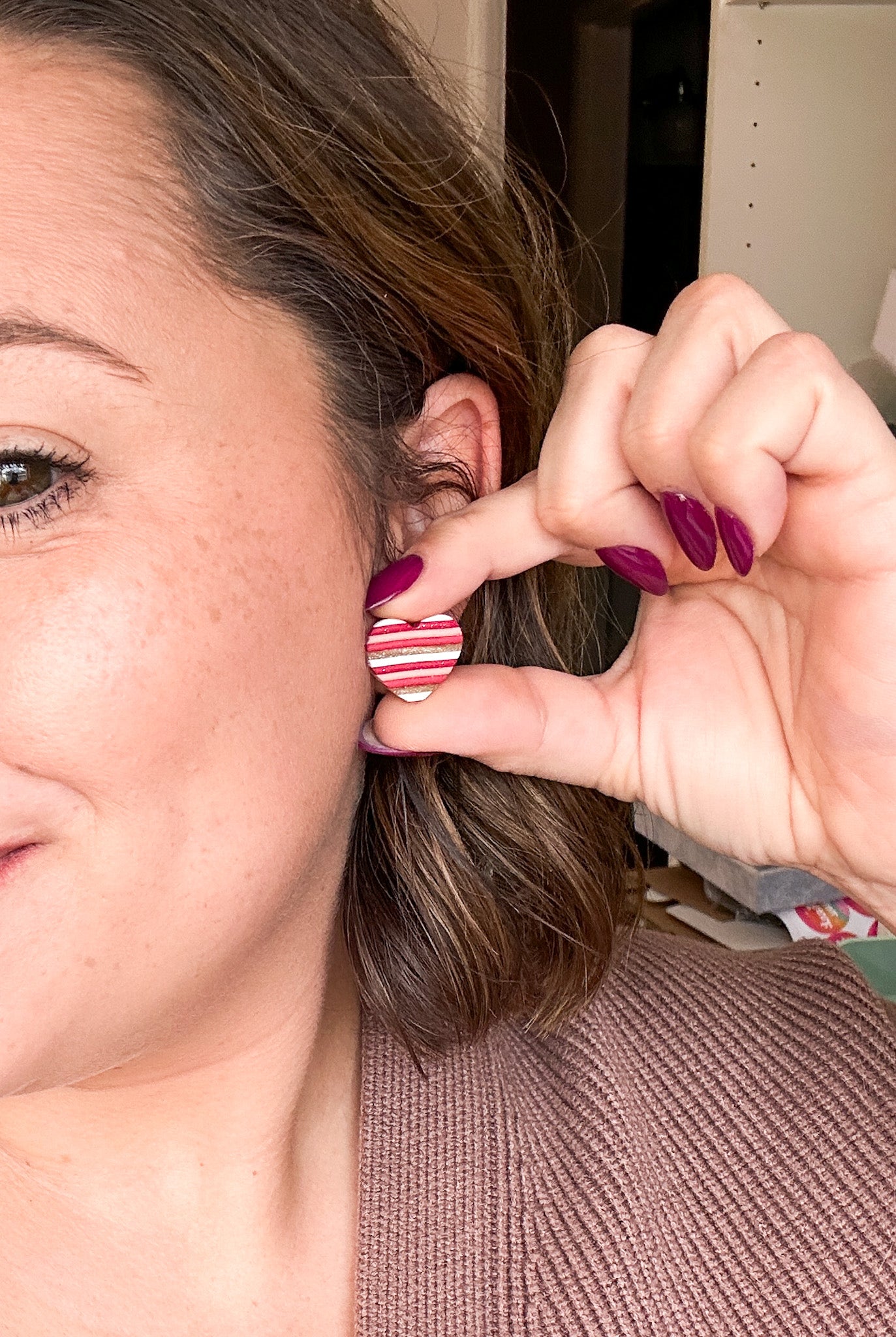 Valentines and Mardi Gras Studs