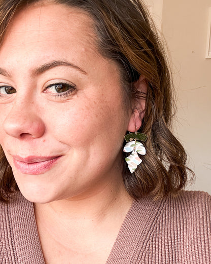 Winter Stained Glass Style Dangle Earrings