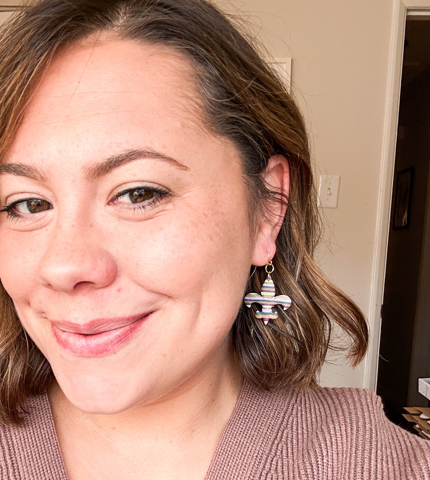 Mardi Gras Party Earrings | Fleur de Lis | New Orleans Style