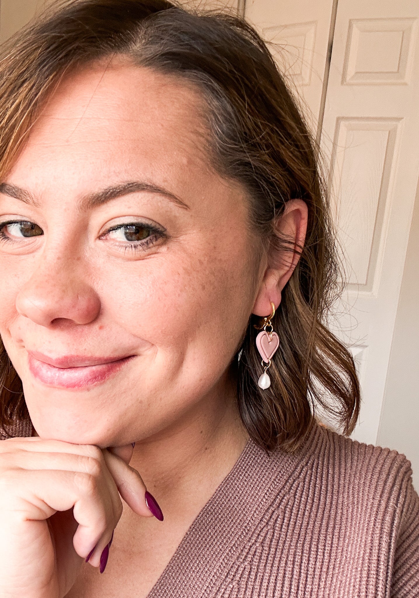 Dainty Heart Earrings | Pearls | Sugar Cookies