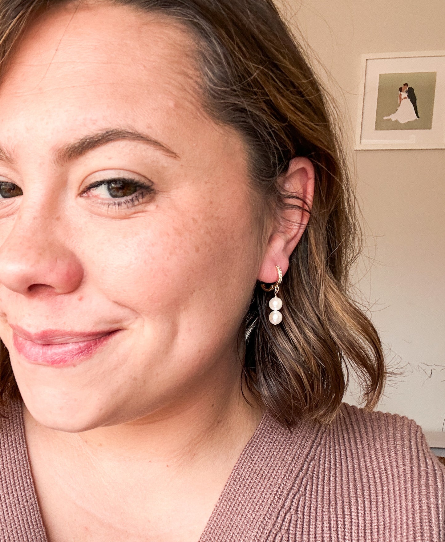 Dainty Gold Style Huggie Earrings | Gold Jewelry | Heart Dangles | Gal Pal Gifts