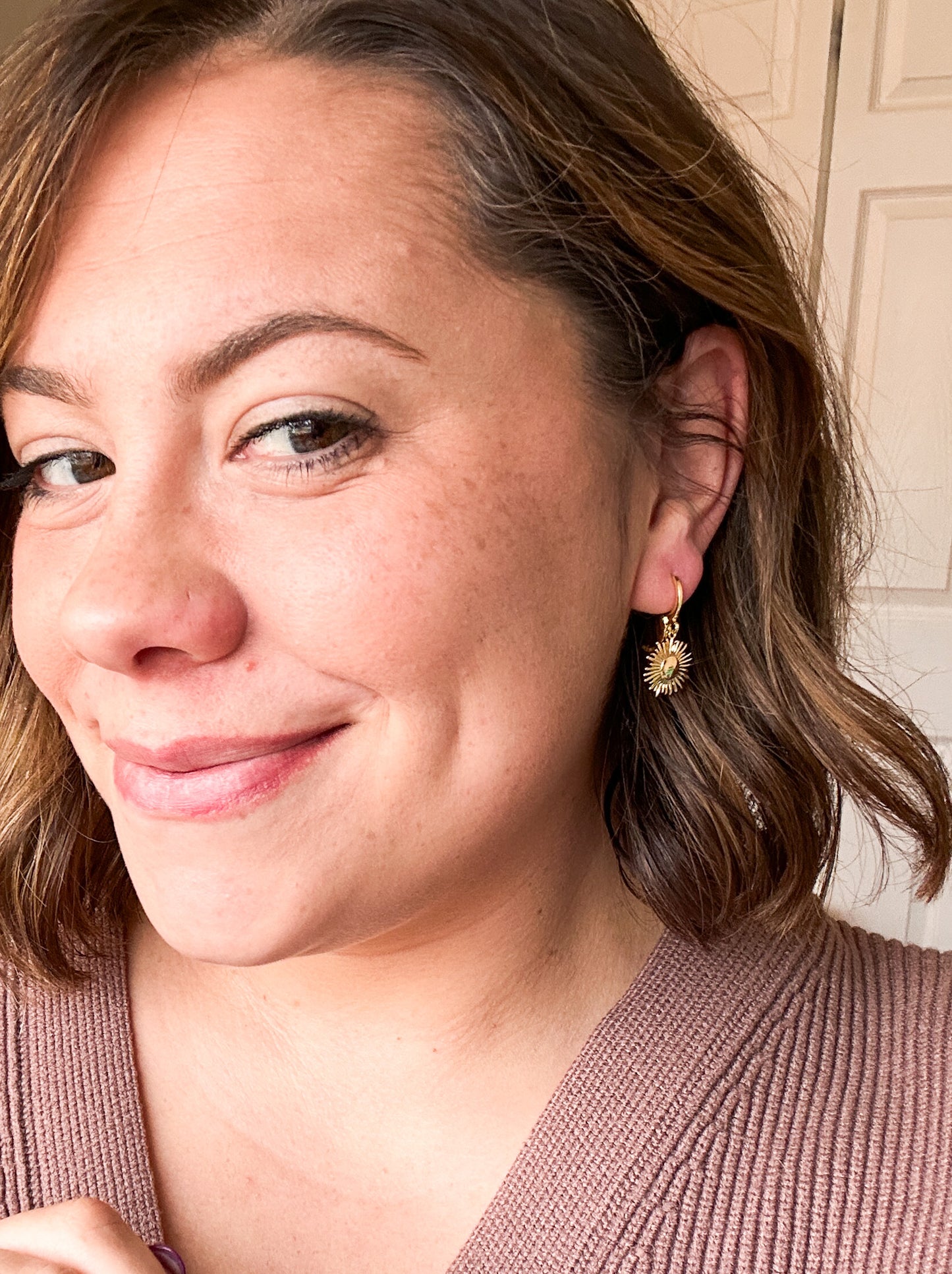 Dainty Gold Style Huggie Earrings | Gold Jewelry | Heart Dangles | Gal Pal Gifts