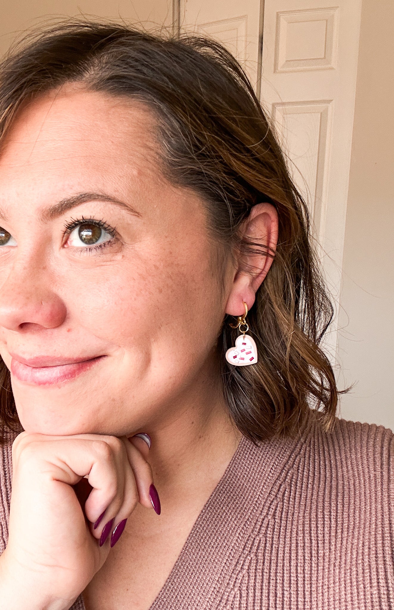 Dainty Heart Earrings | Pearls | Sugar Cookies