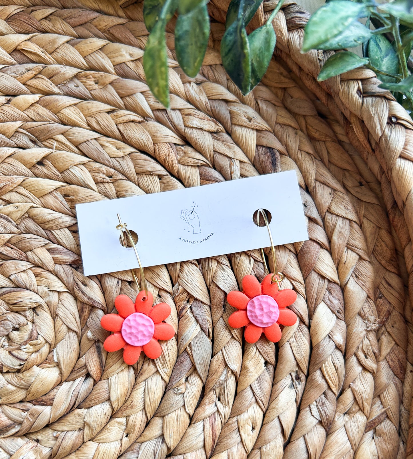 Coral Floral Fun Dangle Earrings | Spring Fashion | Spring Color Earrings | Floral Earrings | Lightweight | Springy