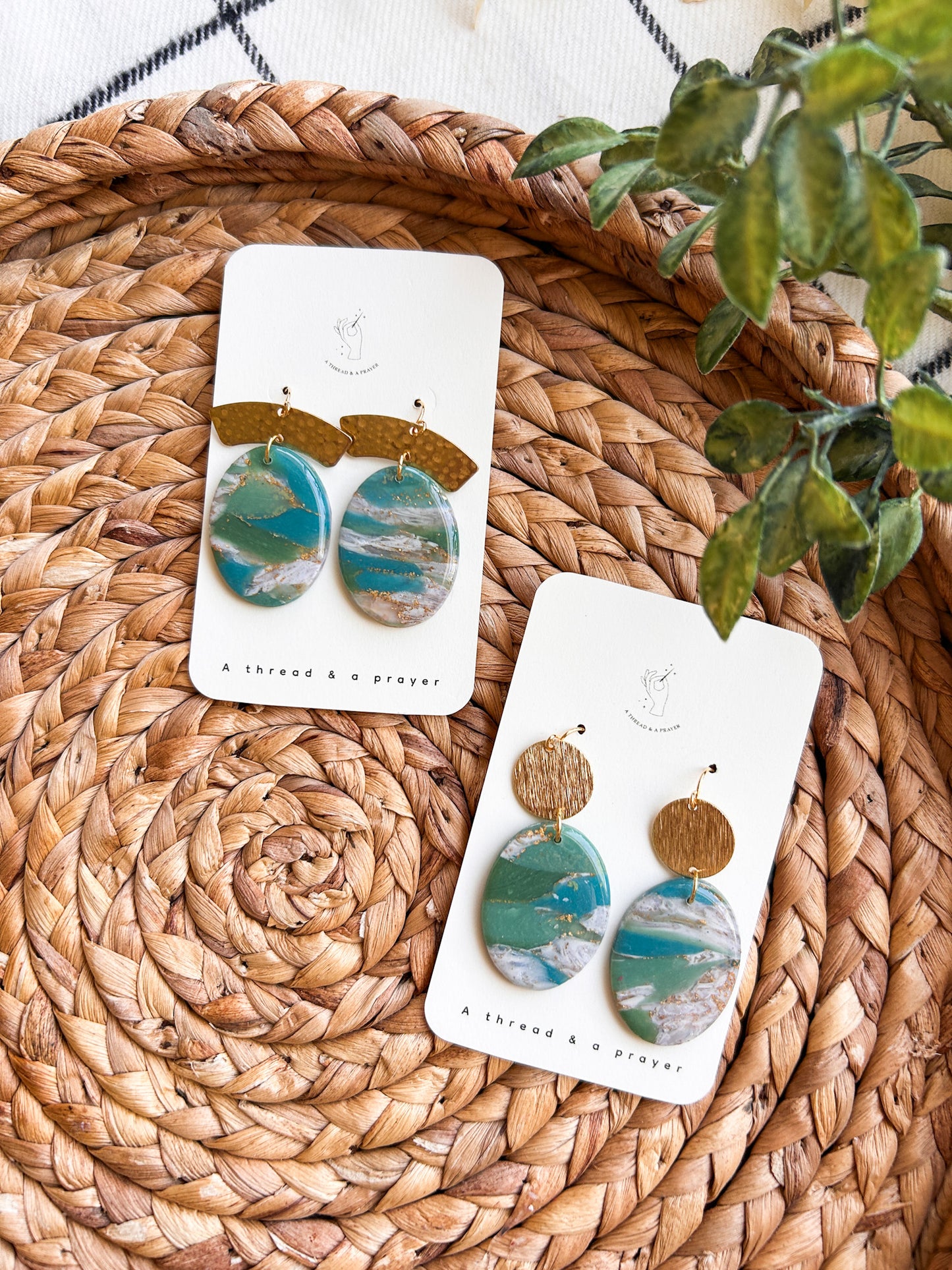 Ocean Breeze Earrings | Vacation Earrings | Resin Marble Earrings | Statement Earrings | Lightweight
