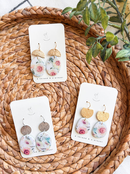 Sunflower Days Clay Dangle Earrings | Flower Earrings | Spring Color Earrings | Statement Earrings | Lightweight | Springy