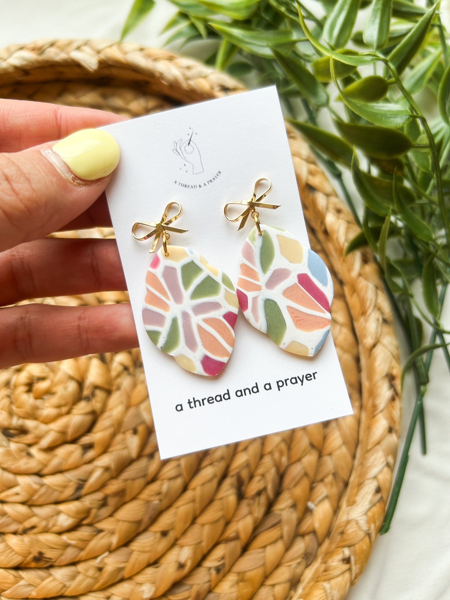 Spring Stained Glass Style Earrings | Pastel Colors | Springtime | Easter Earrings