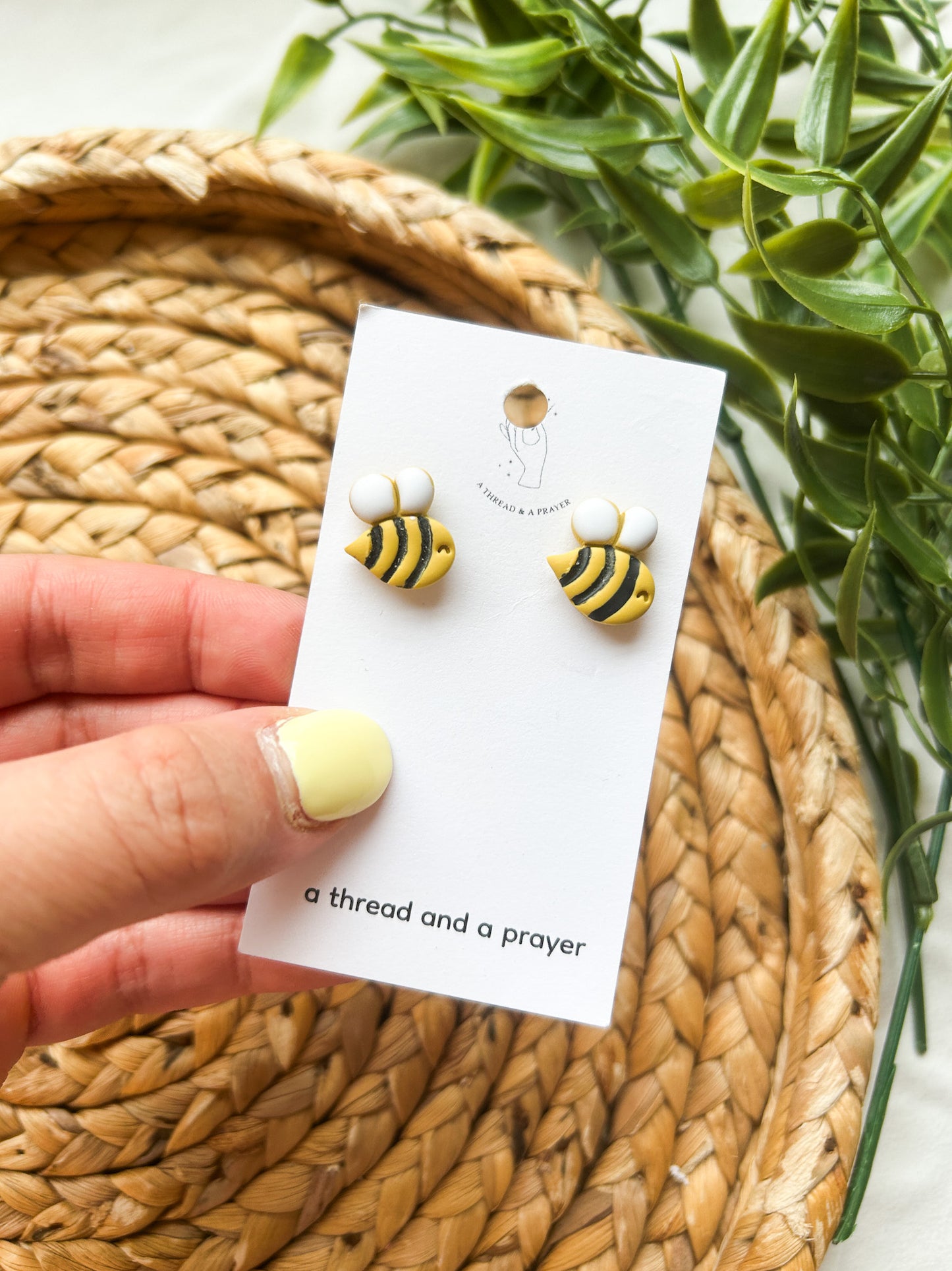 Spring Studs | Bees, Daisies and Spring Vibes | Titanium | Clay