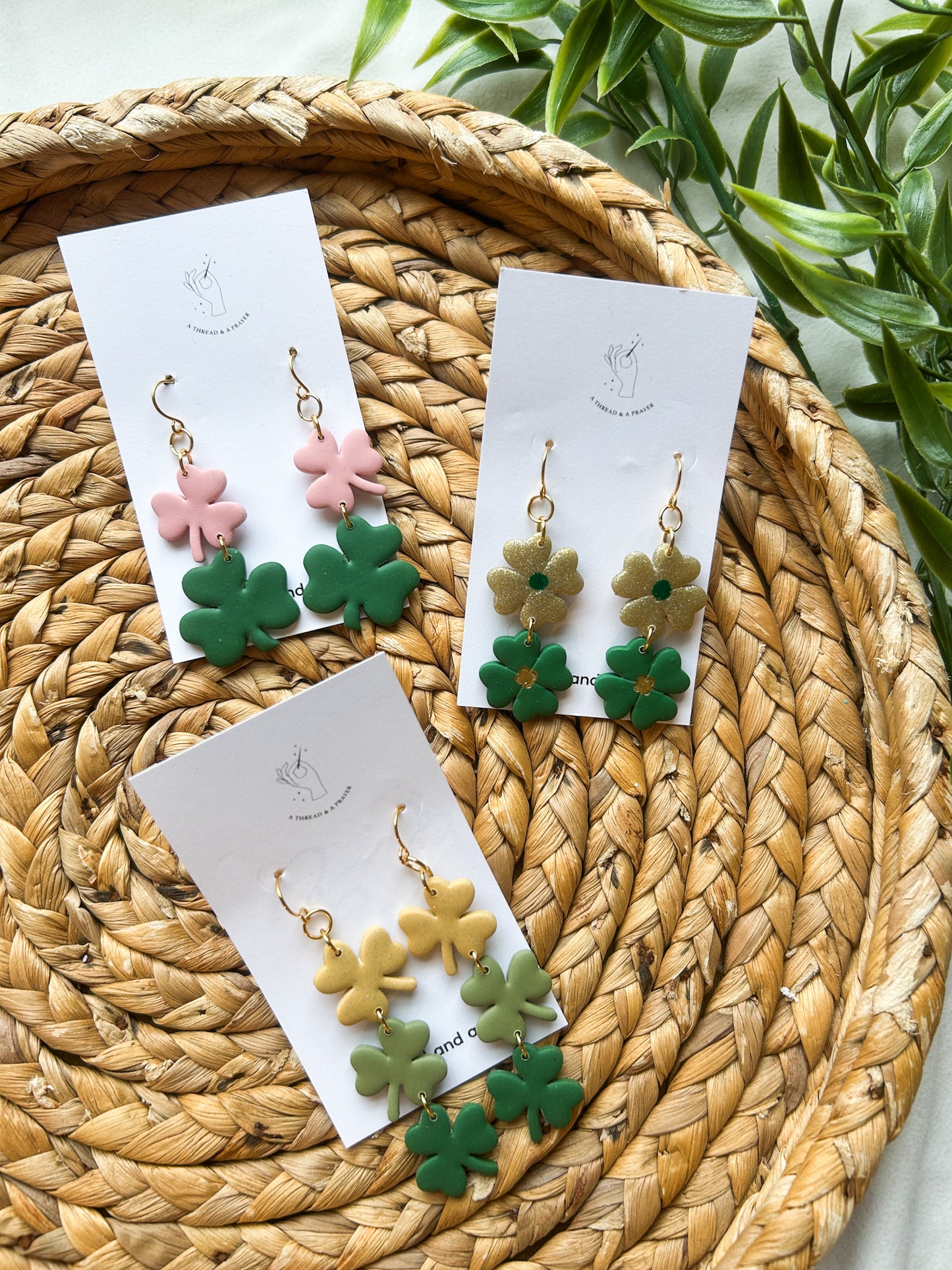 St. Patricks Day Stacked Clovers | Gold and Green | St. Pats | Celebrate | Dogtown | Cheers