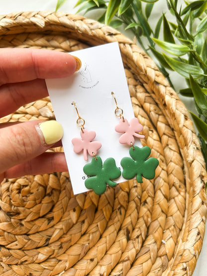 St. Patricks Day Stacked Clovers | Gold and Green | St. Pats | Celebrate | Dogtown | Cheers