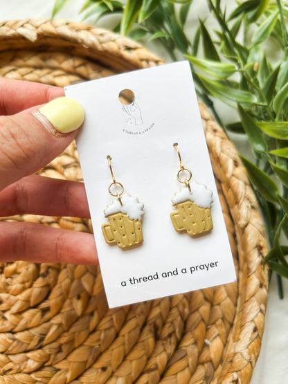 Lucky Horseshoe St. Patricks Day Earrings | Gold and Green | St. Pats | Celebrate | Dogtown | Glitter