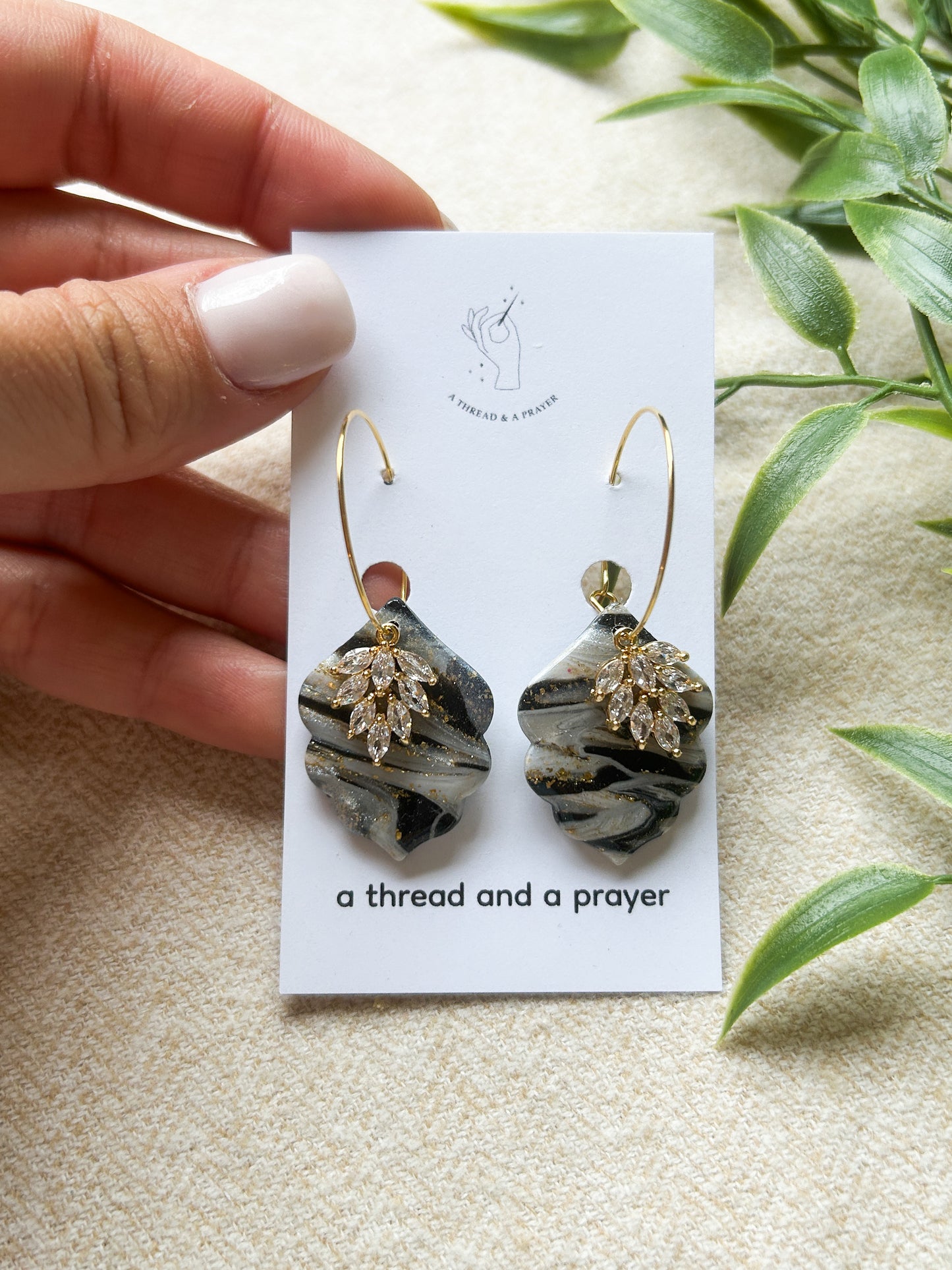 Sophisticated Styles Black and Gold Resin Earrings