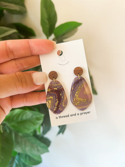 Pretty in Purple Faux Gemstone Clay Earrings