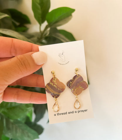 Pretty in Purple Faux Gemstone Clay Earrings