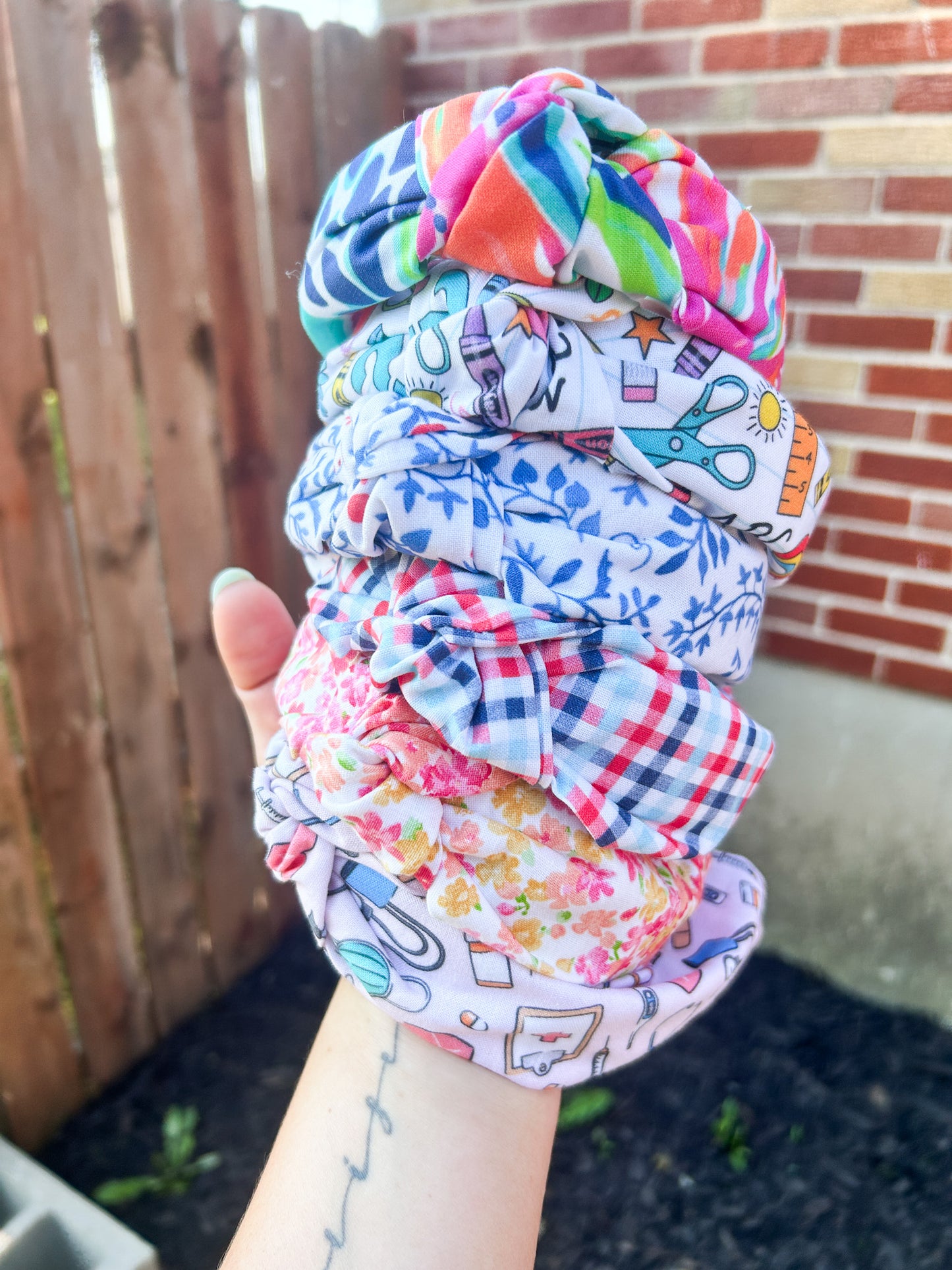 Summer Styles Top Knot Fabric Headbands | Cute Headband | Fourth of July | Lilly Vibes | Comfy Headband | Nurse | Teacher | Summer Vibes