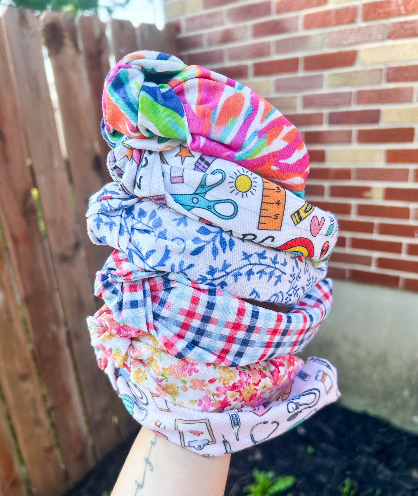 Summer Styles Top Knot Fabric Headbands | Cute Headband | Fourth of July | Lilly Vibes | Comfy Headband | Nurse | Teacher | Summer Vibes