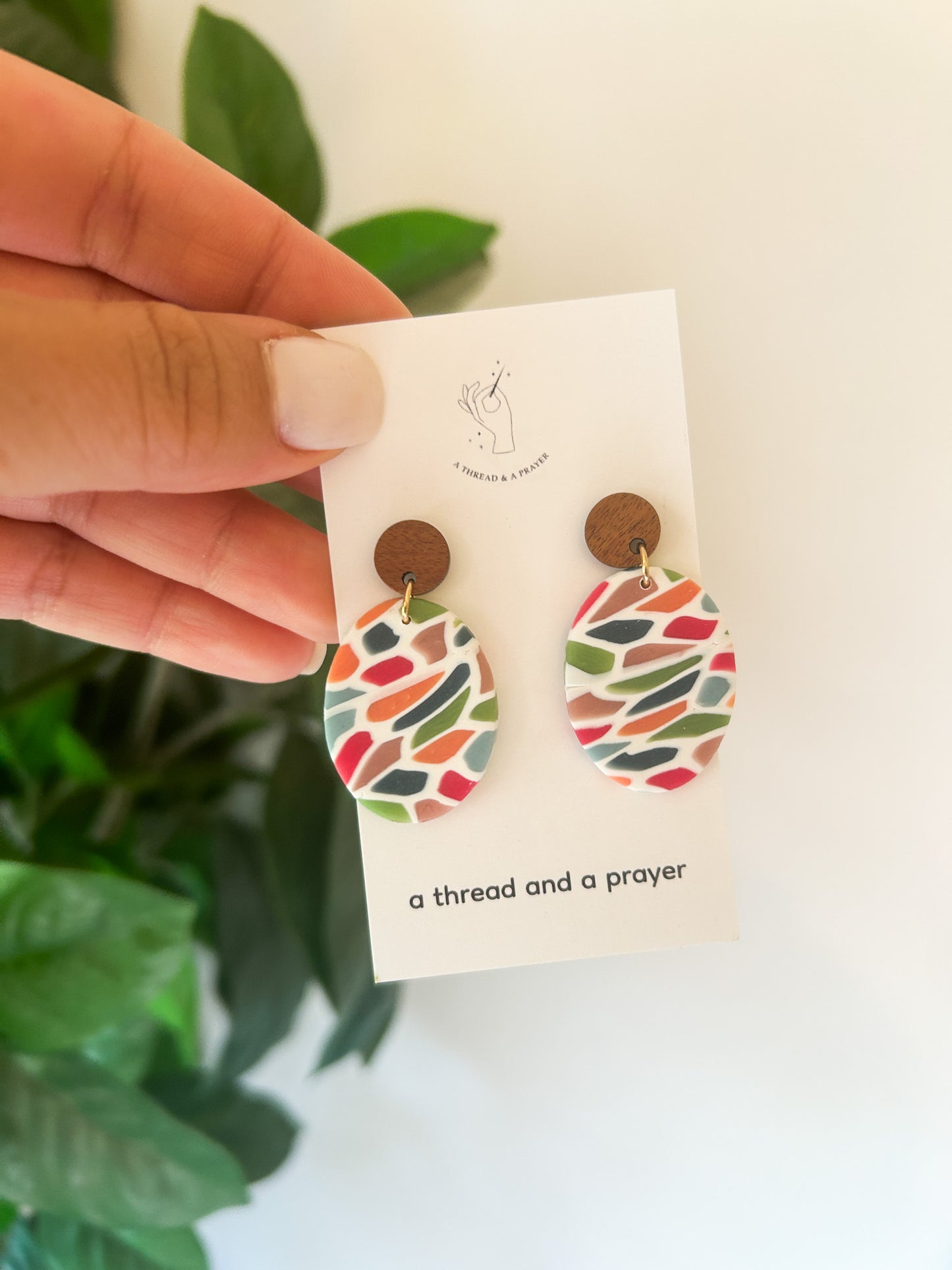 Summer Vibes Stained Glass Style Clay Earrings