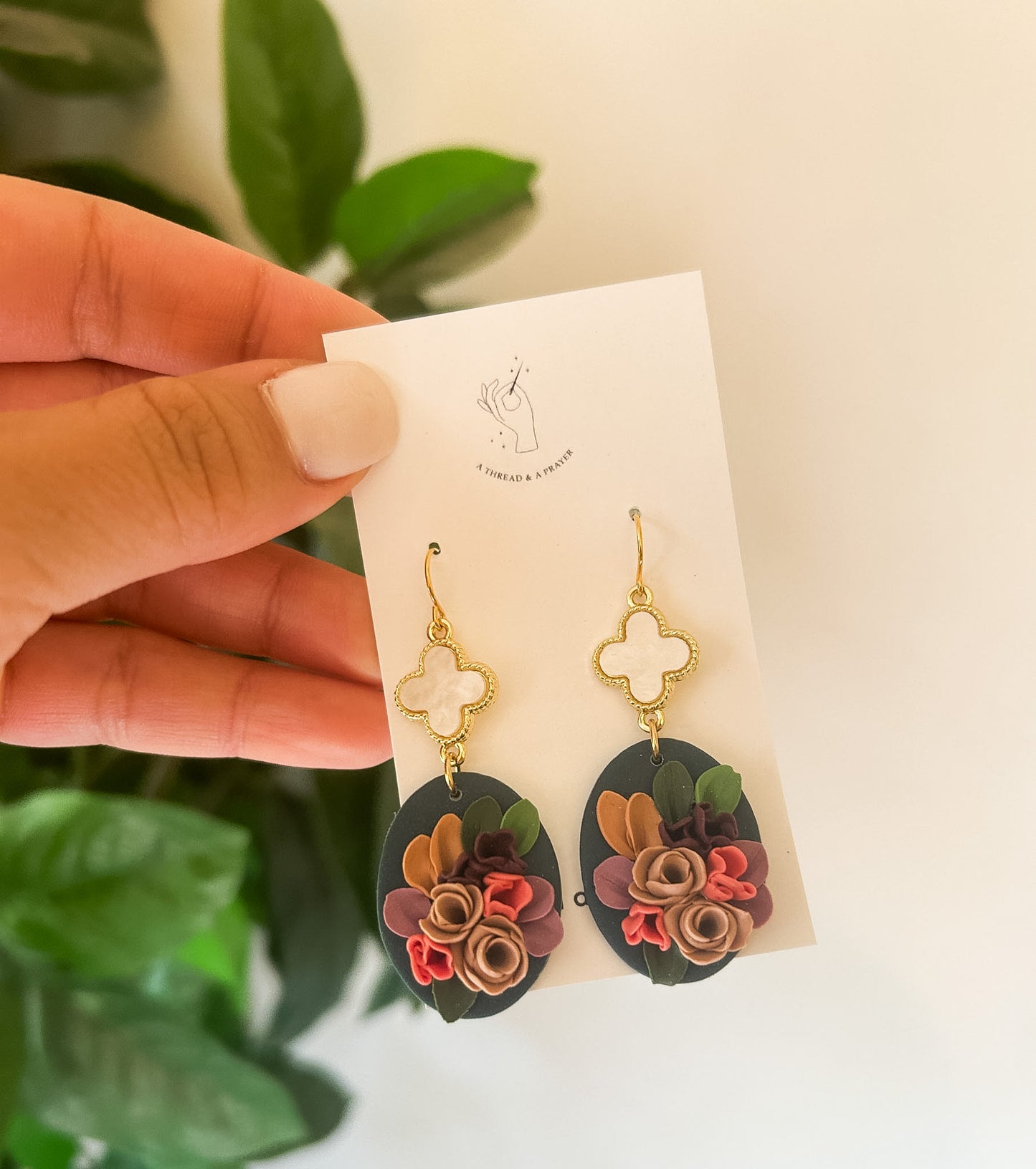 Floral Garden Spring Style Clay Earrings