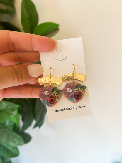 Floral Garden Spring Style Clay Earrings
