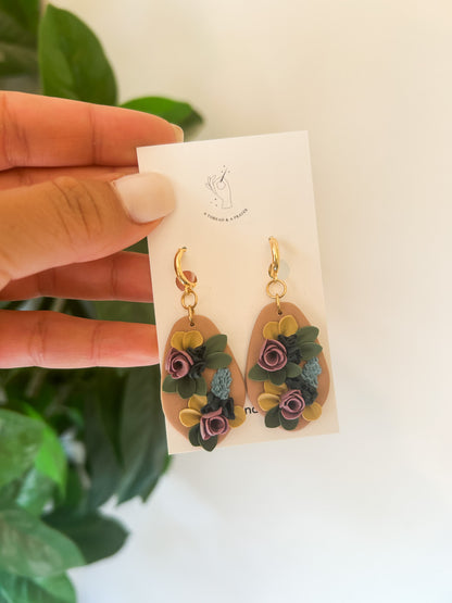 Floral Garden Spring Style Clay Earrings