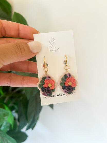 Floral Garden Spring Style Clay Earrings