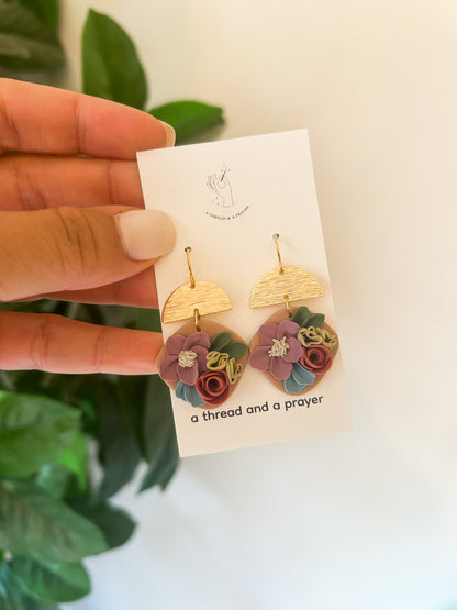 Floral Garden Spring Style Clay Earrings