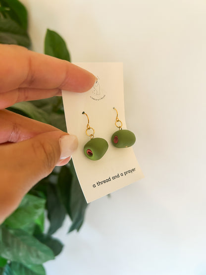 Fruit and Fun Charcuterie and Olive Clay Earrings