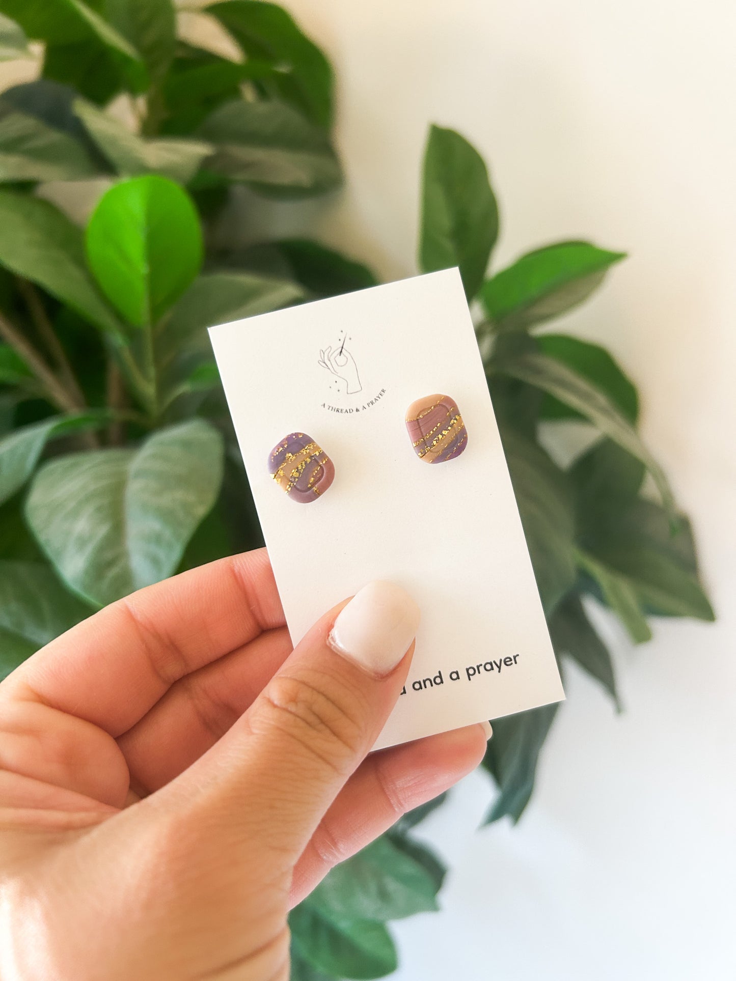 Marble Style Clay Small Studs