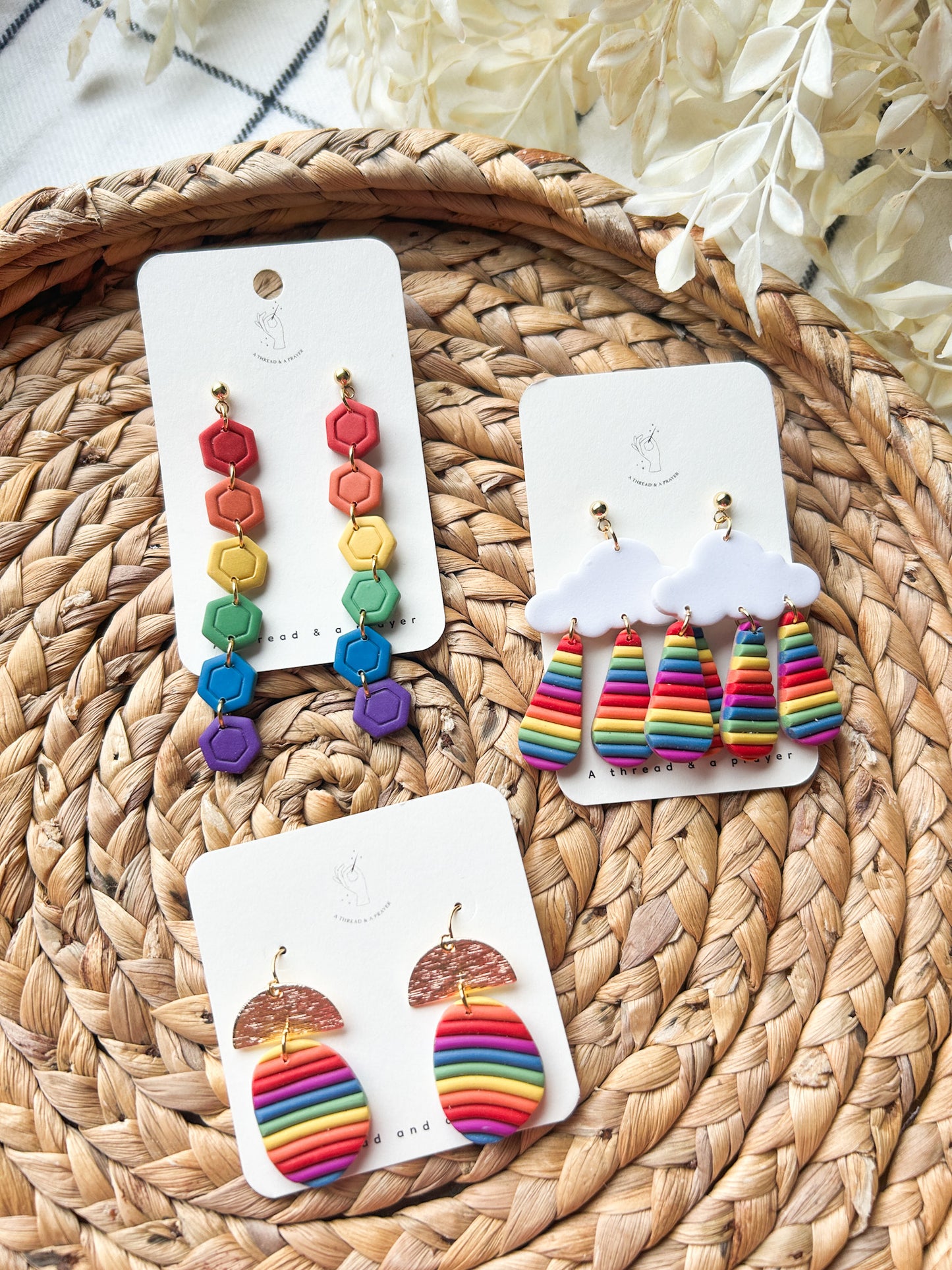 Love is Love Rainbow Pride Earrings | Fun and Lightweight Pride Earrings | Celebrate Pride Month | Cute Earrings | Clay Earrings