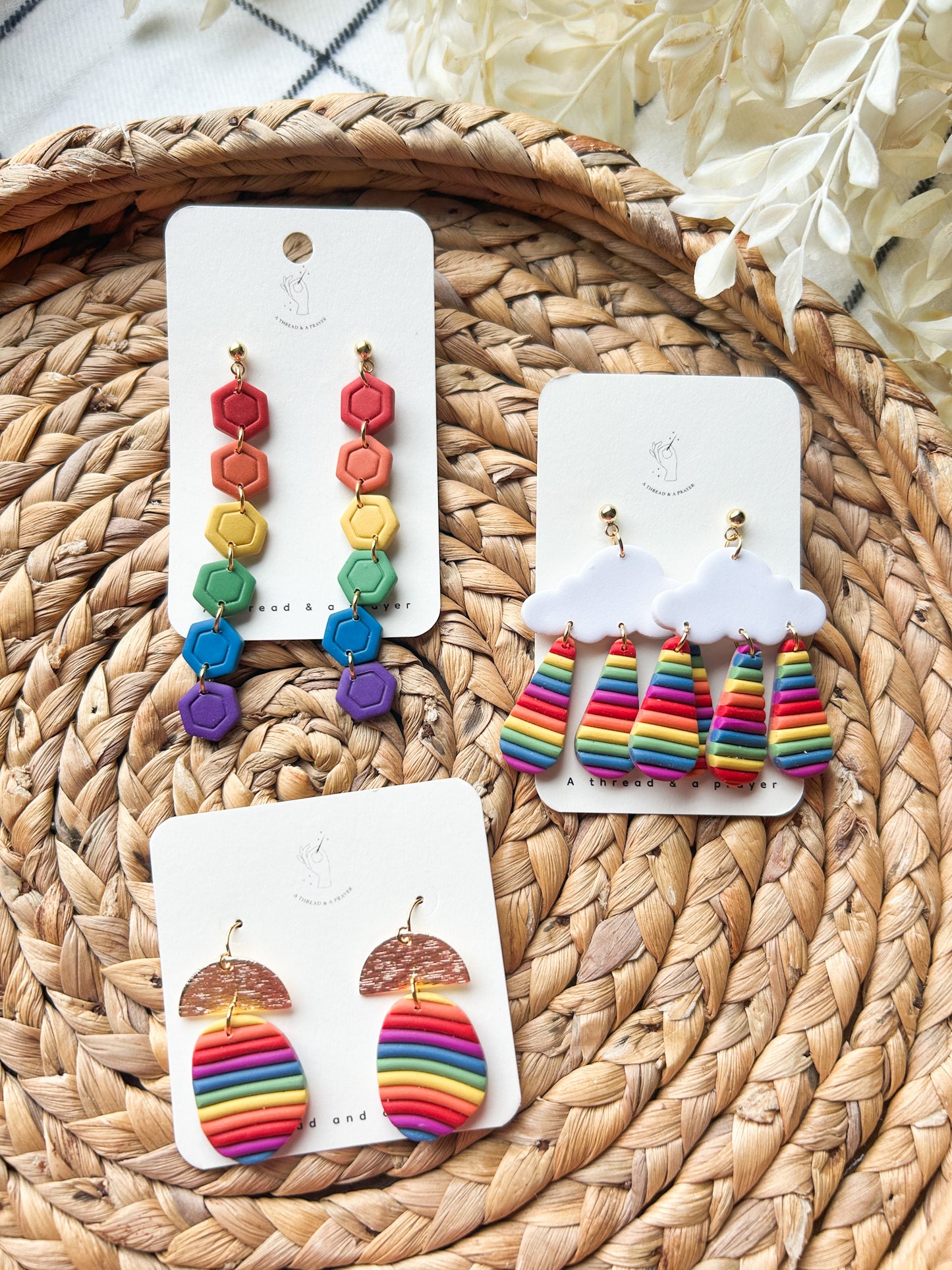 Love is Love Rainbow Pride Earrings | Fun and Lightweight Pride Earrings | Celebrate Pride Month | Cute Earrings | Clay Earrings