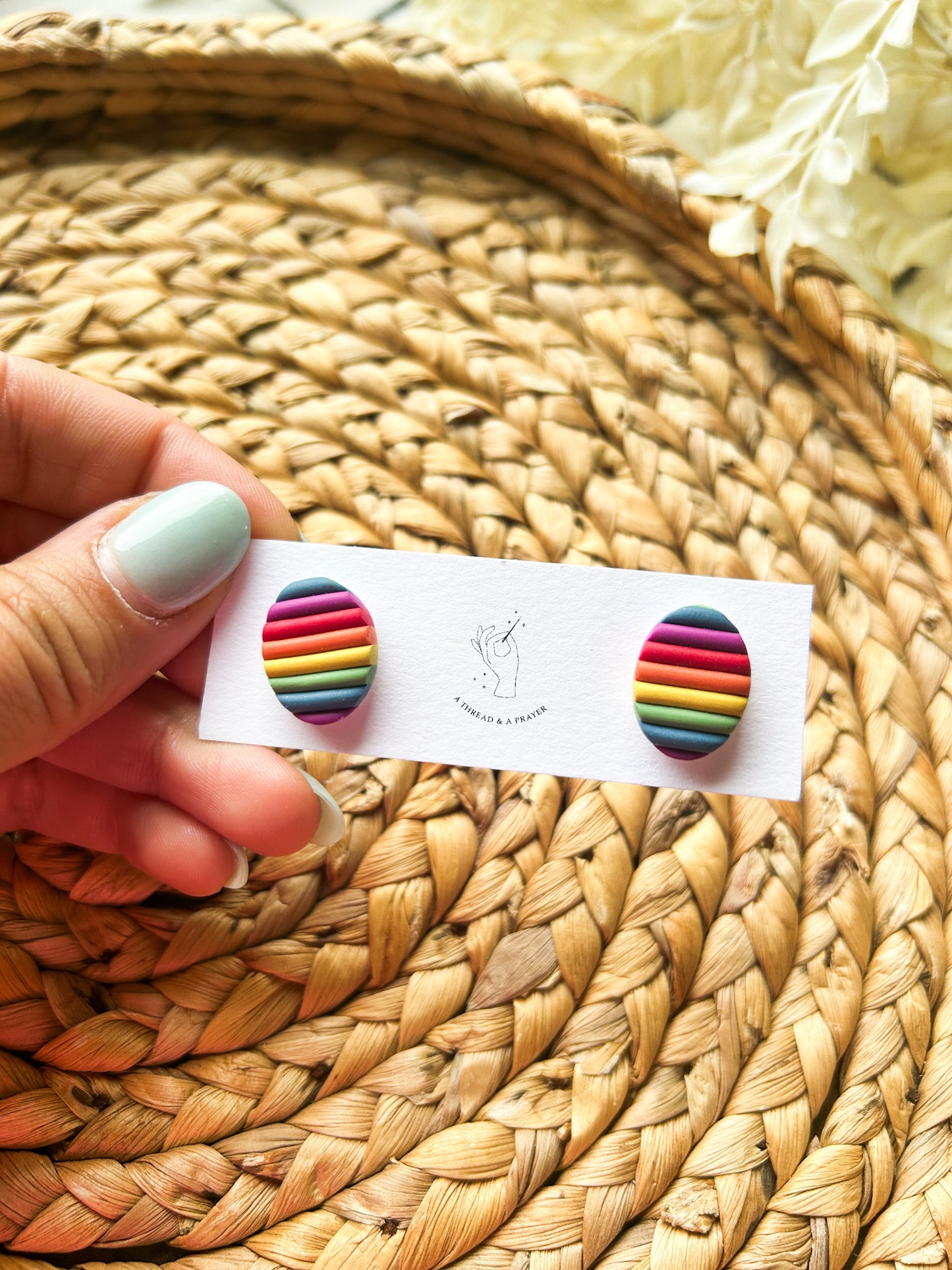 Cute Dainty Rainbow Clay Pride Studs | Pride Month | Queer Earrings | Rainbow Colors | Small Clay Studs