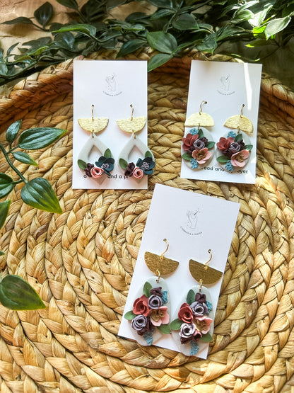 Whimsical Floral Clay Earrings