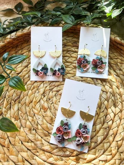 Whimsical Floral Clay Earrings