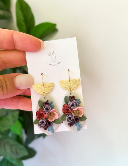 Whimsical Floral Clay Earrings