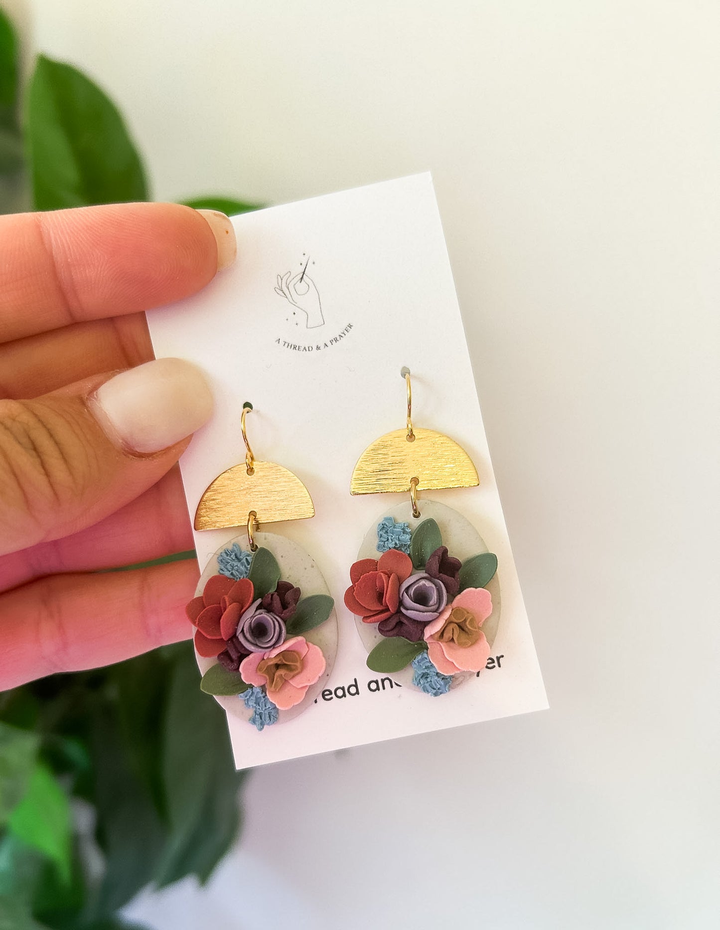 Whimsical Floral Clay Earrings