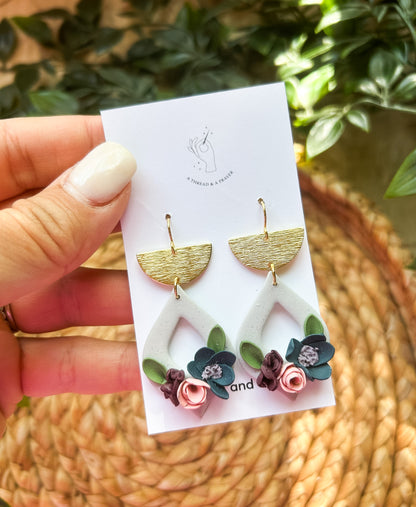 Whimsical Floral Clay Earrings