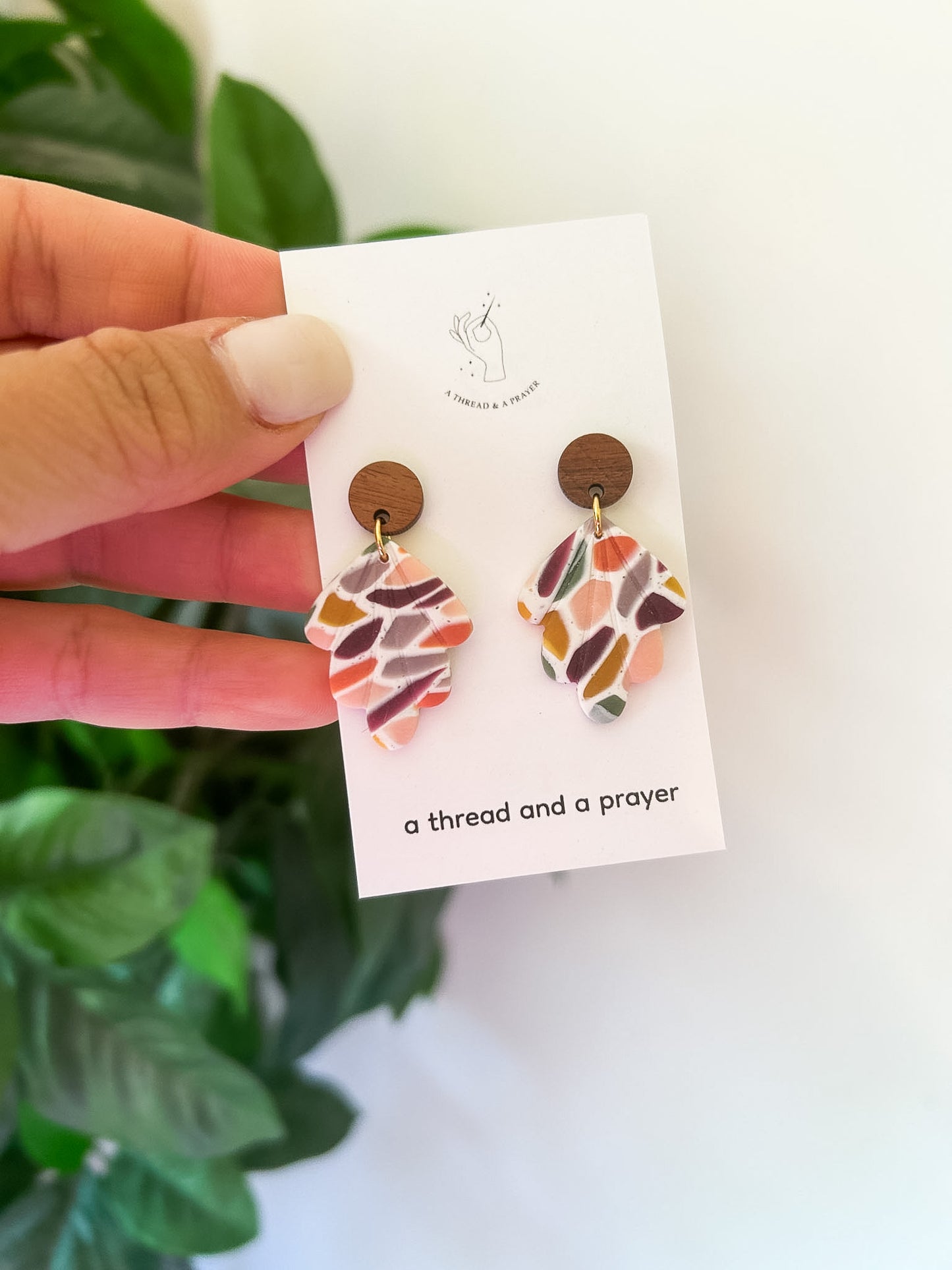 Summer Stained Glass Style Earth Tone Earrings