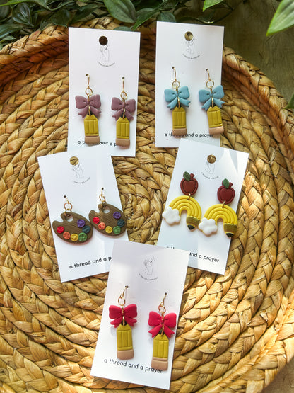 Teachers Rule - Cute School Earrings