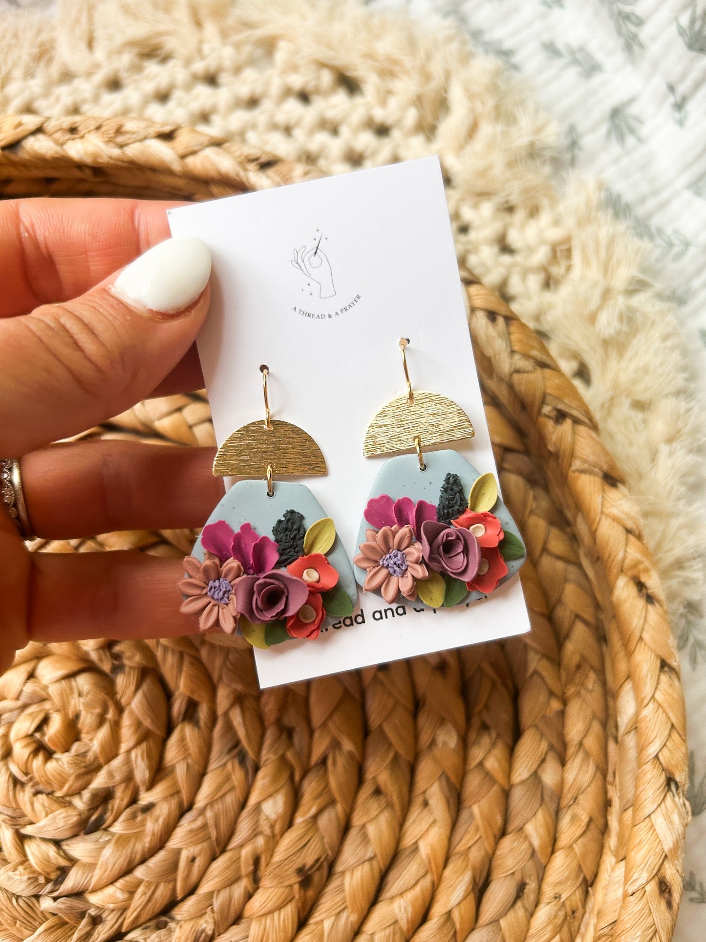 Summer Flower Clay Earrings