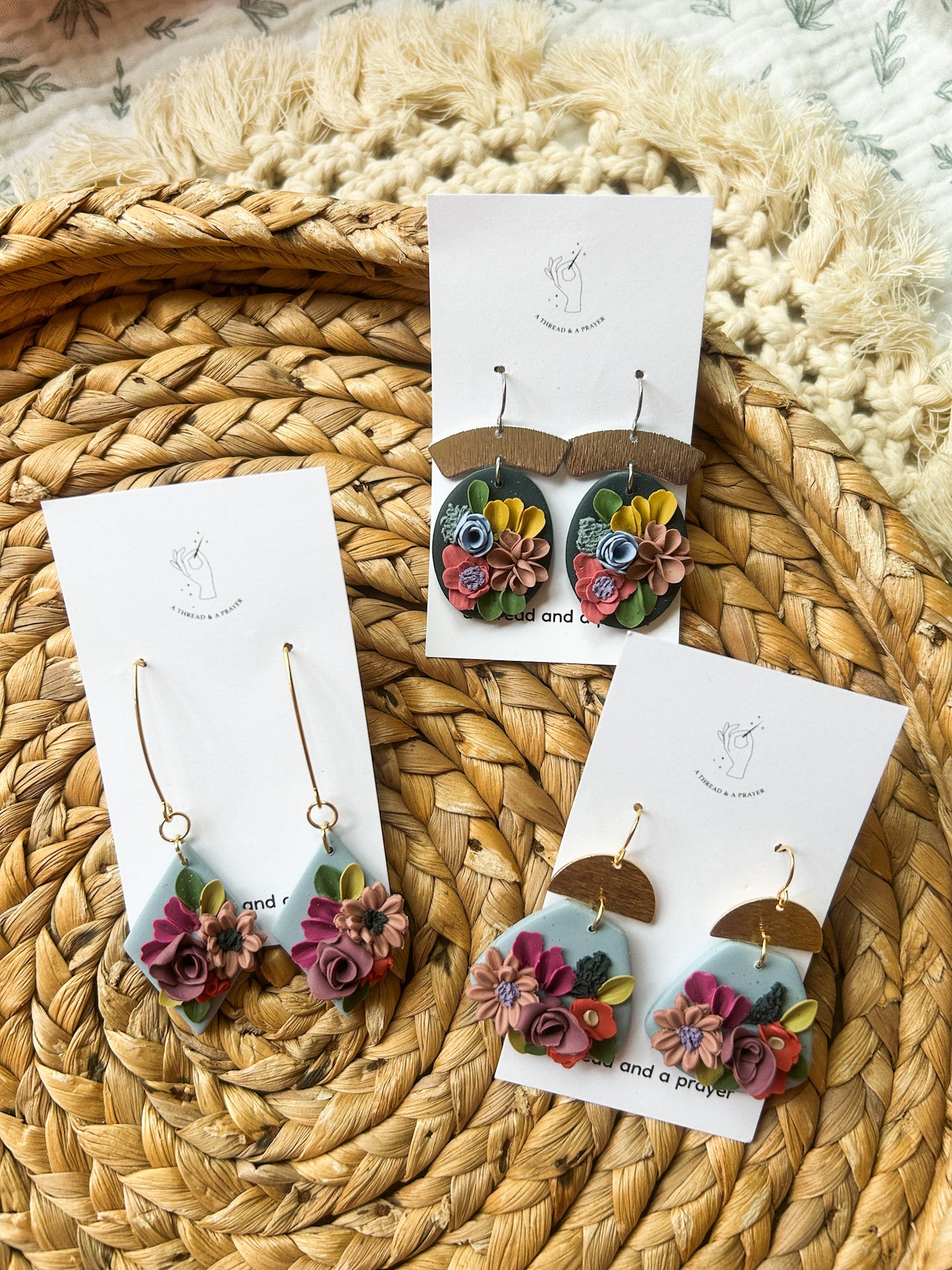 Summer Flower Clay Earrings