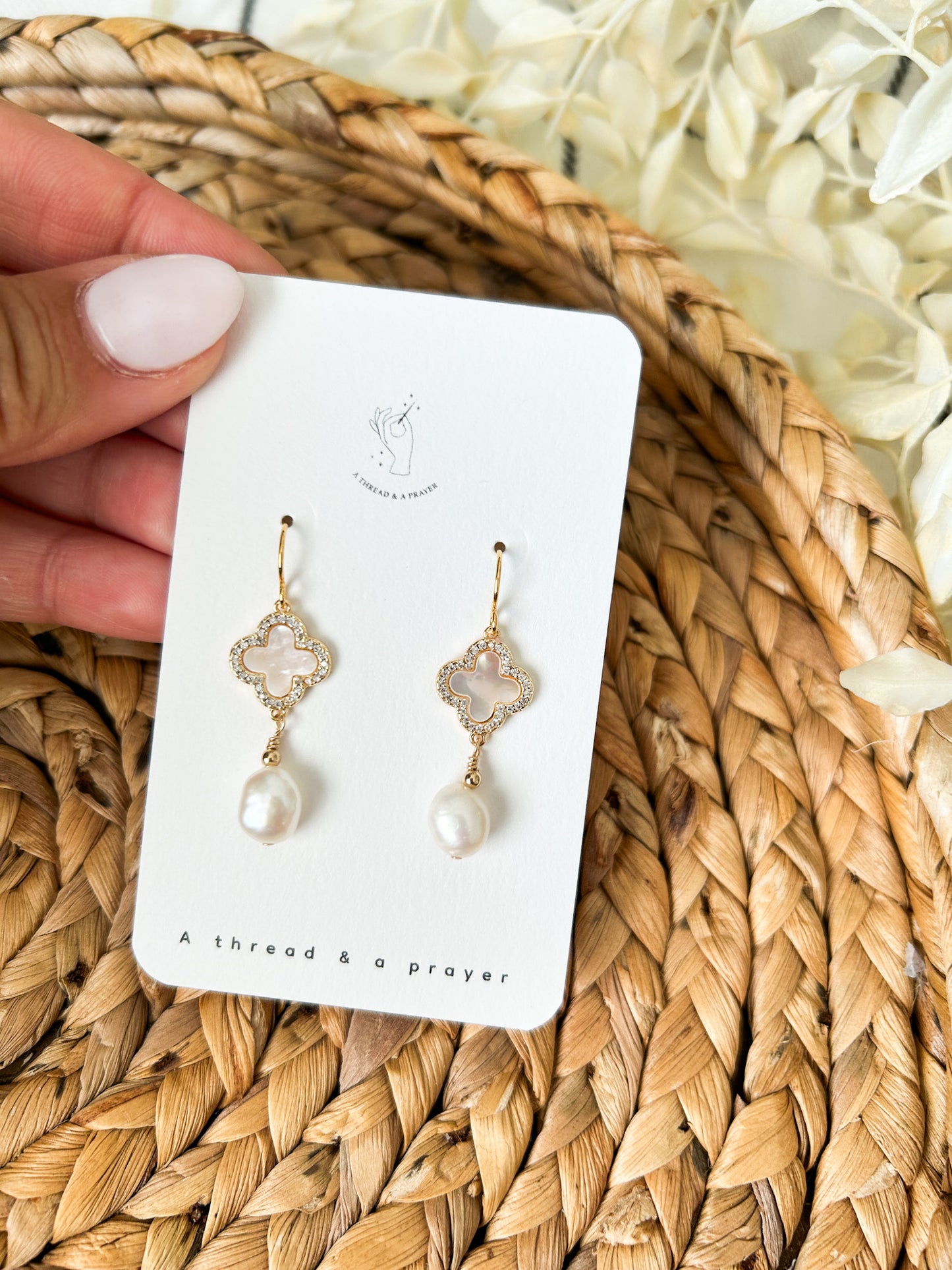 Dainty and Romantic Pearl and Shell Earrings | Dainty Earrings | Wedding | Bridal Earrings | Hypoallergenic | Pearl Earring | Romantic | Bride