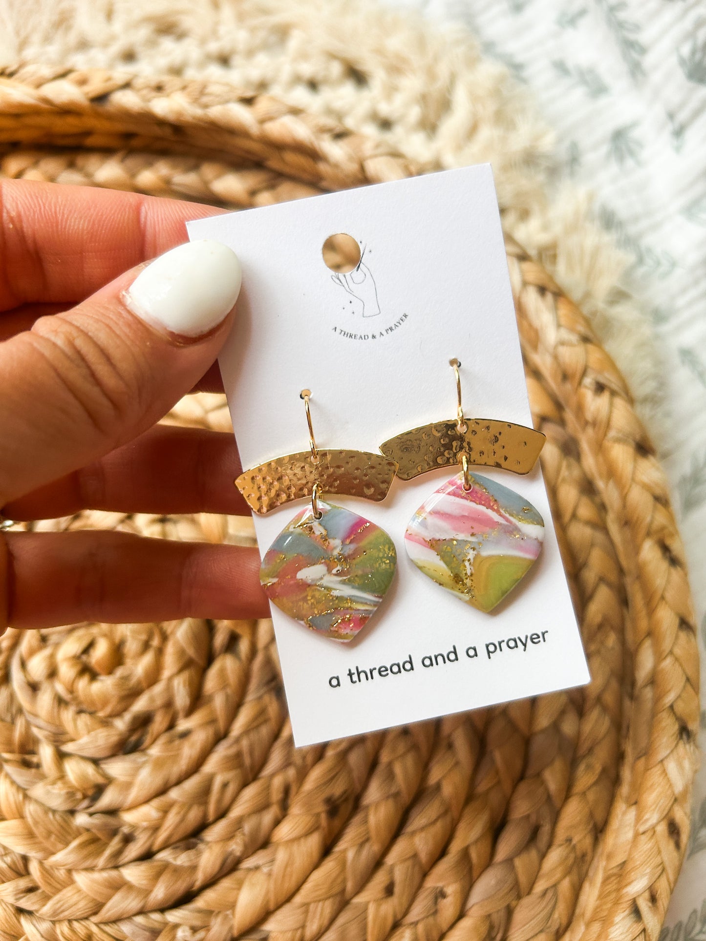 Funky Summer Striped Rainbow Earrings