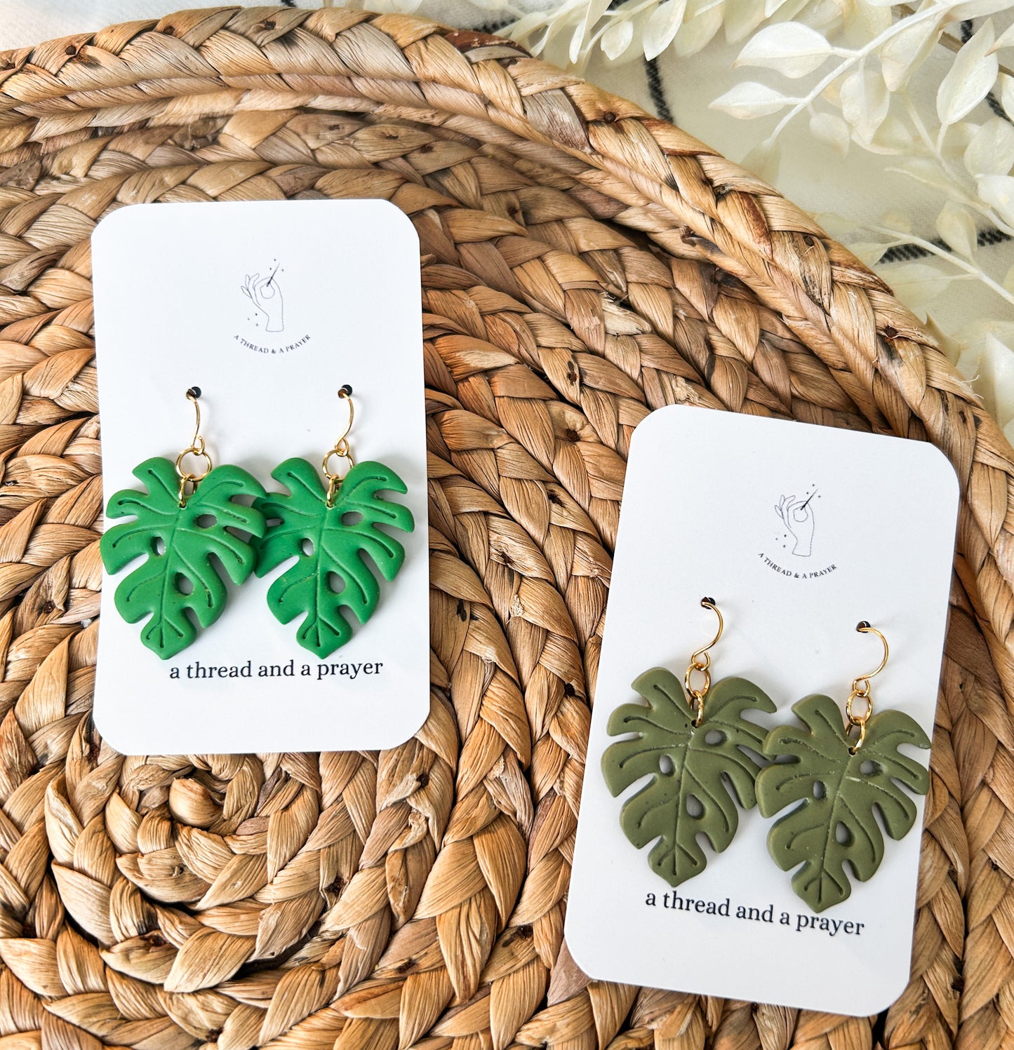 Monstera Beauties Plant Clay Earrings | Dangle Earrings | House Plants | Plant Earrings | Lightweight