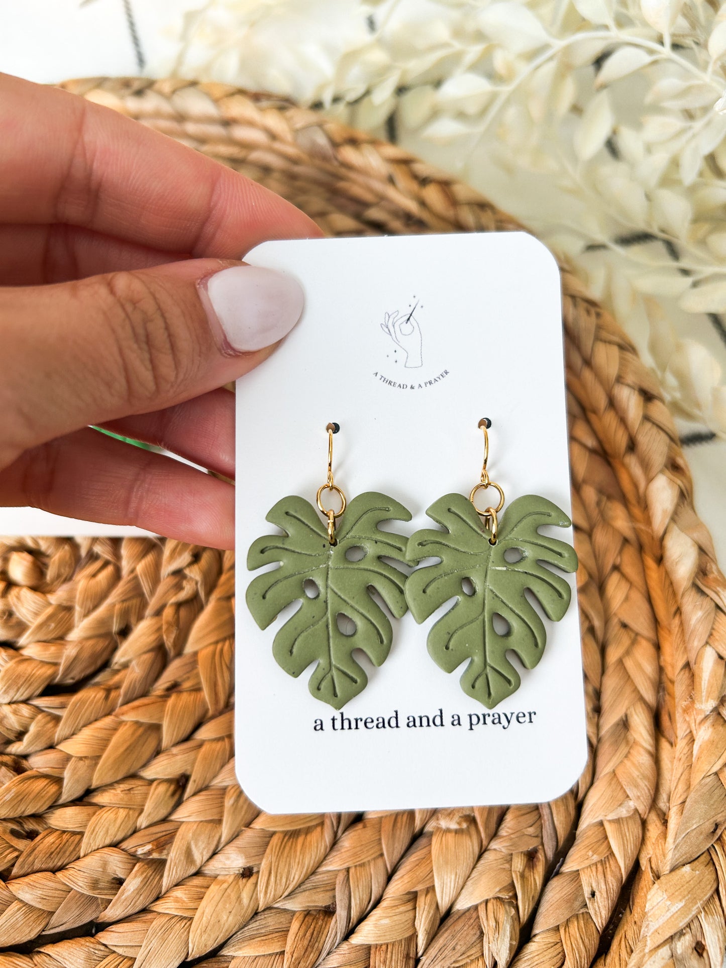 Monstera Beauties Plant Clay Earrings | Dangle Earrings | House Plants | Plant Earrings | Lightweight