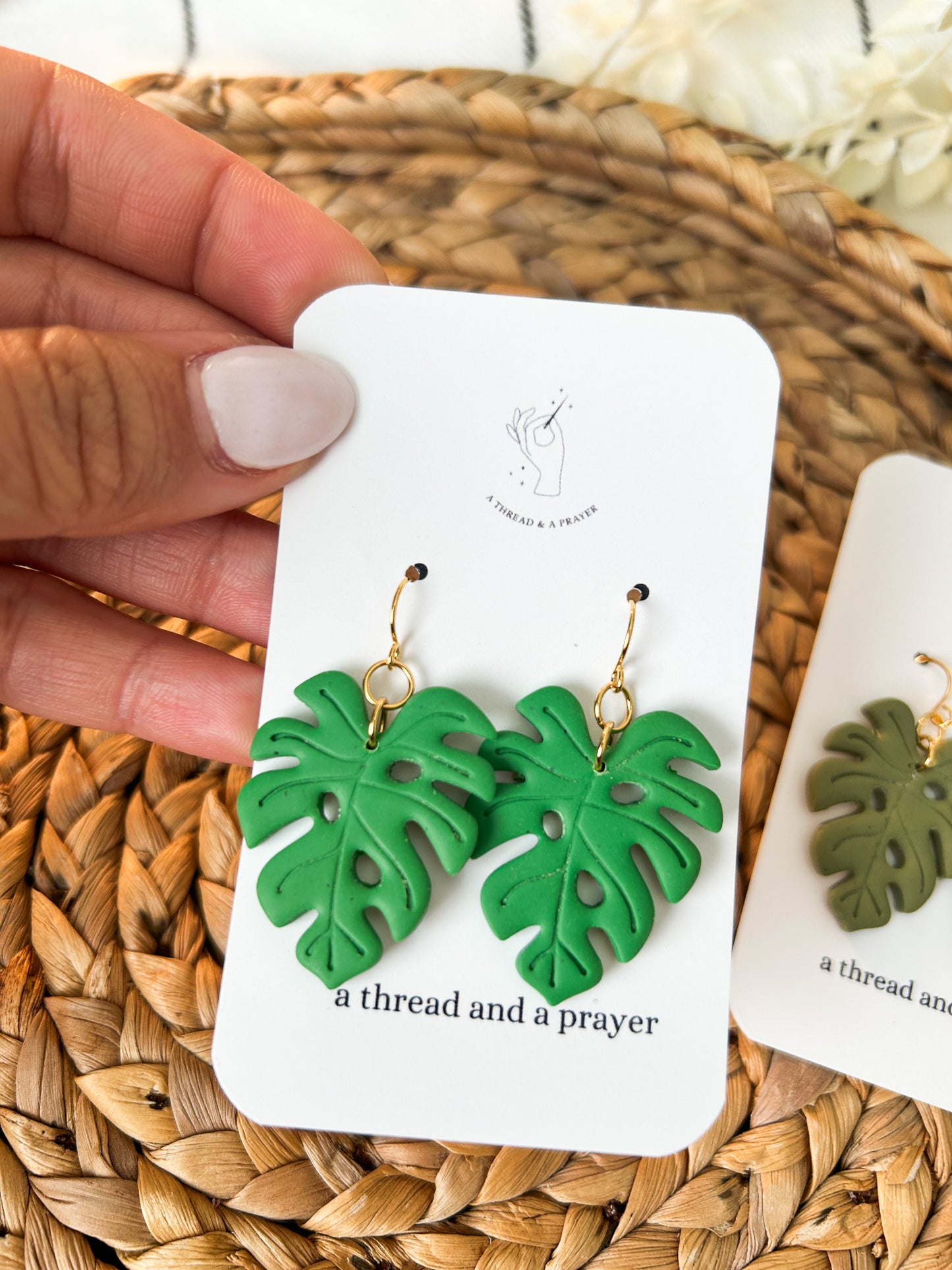 Monstera Beauties Plant Clay Earrings | Dangle Earrings | House Plants | Plant Earrings | Lightweight